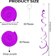 30 Pieces Hanging Swirl Party Decorations Foil Decorations Ceiling Swirl Spiral