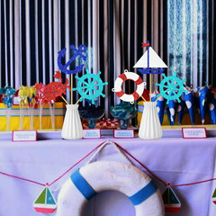 12Pcs Glitter Nautical Centerpiece Sticks Nautical Birthday Party Centerpiece De