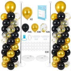 Balloon Column Stand with 102 Balloons, Balloon Column Kit Set of 2, Metal Ba…