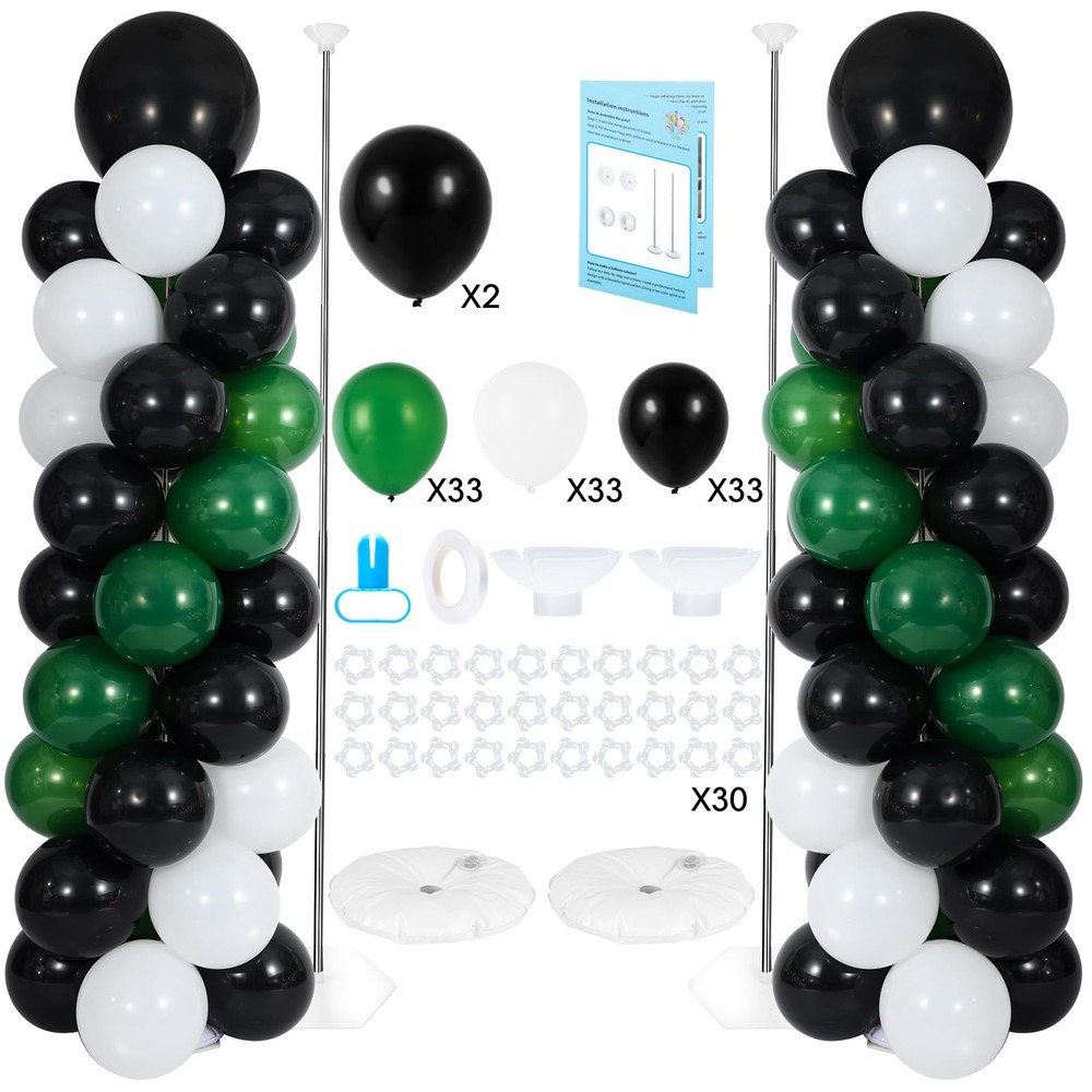 Balloon Column Stand with 101 Balloons, Balloon Column Kit Set of 2, Metal Ba…