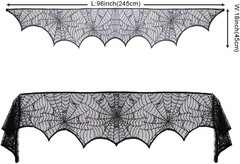 Bufanda de telaraña para chimenea de Halloween, bufanda de telaraña de encaje