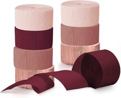 Wedding Party Supplies 8 Rolls Rose Gold Crepe Paper Streamers Tassels Streamer