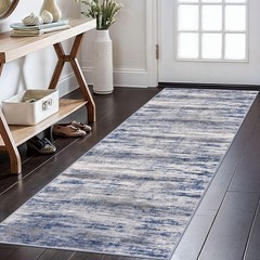 KOZYFLY Modern Abstract Washable Rug Runner 2×6 2′ x 6′ (Runner), Blue-grey