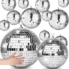 25 Pc Silver Mirror Disco Balls Set for Party Decor