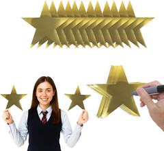 Gold Star Cutouts,100Pcs Star Cutouts, 6″ Double Printed Paper Stars,Cardboard f