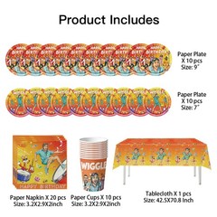 Danny Party Supplies Set Plates Cups Tablecloth Napkins Birthday Decor