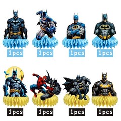 8Pcs Bat Hero Table Centerpiece Birthday Party Supplies Double Side Table Dec…