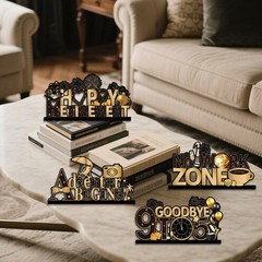 4 PCS Retirement Party Wooden Table Centerpieces Tiered Tray Decor
