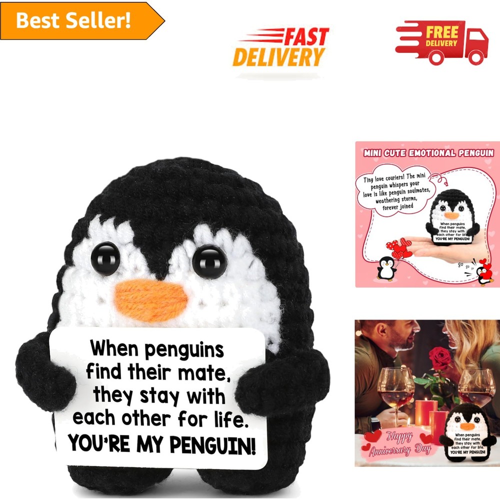 Handmade Emotional Crochet Penguin – You’re My Penguin Gift for Special Moments