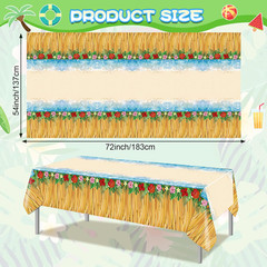 2 Pcs Hawaiian Table Cloths Luau Grass Skirt Tablecloths Tropical Hawaiian Party