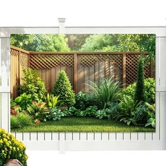 Garden Fence Background Banner Outdoor Decor Greenery Backdrop Photo Party