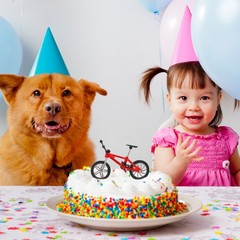 Bike Cake Toppers for Boys Figurines Decoration Party Decorations Child
