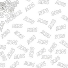 120 PCS Silver Glitter Class of 2026 Graduation Confetti Party Decorations