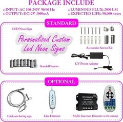 Letreros de neón personalizados, letreros de neón LED regulables personalizados