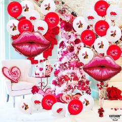 , Big Red Lips Balloons – 30 Inch, Pack of 34 | Lipstick Balloons for Galenti…