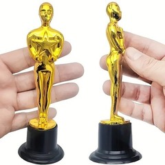 Golden Trophy Award Statuette Plastic Oscar Style Party Decoration Gift