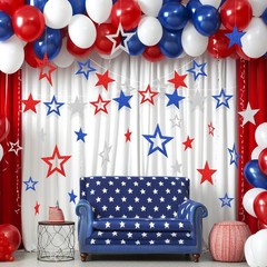 30 Pcs Large Patriotic Star Cutouts Paper Decorations 3 Sizes 6″ 9.8″ 10.6″ D…