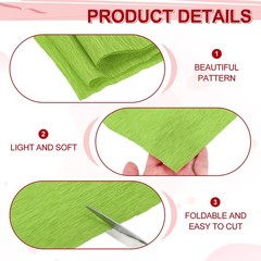 2 Pack Light Green Crepe Paper Rolls 7.5ft Length 20 Inch Wide Party Ornament