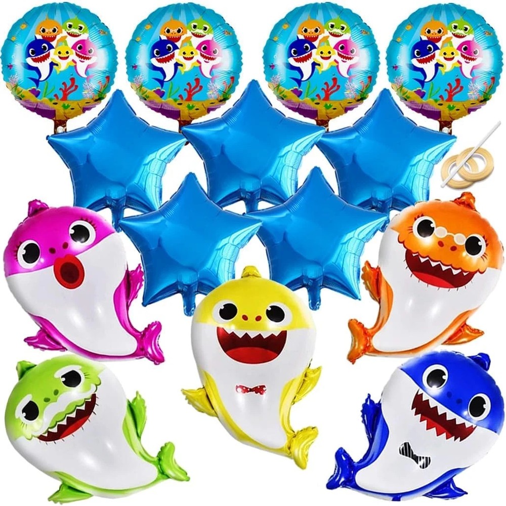 Shark Birthday Party Decorations for Boys and Girls, 26” Balloons XL for Baby Bi