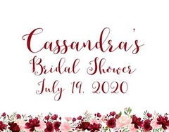 Blush & Burgandy Theme Customized Large Yard Sign Wedding Birthday Bridal Shower