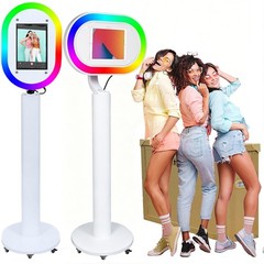Photo Booth Stand RGB Ring Light for 10.2″-13″ iPad Wedding Party Rental Events