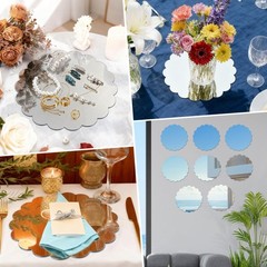 6 Pack 10 Inch Round Mirror Centerpieces for Tables Shatterproof Acrylic Scal…