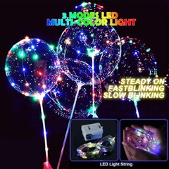10PCS LED Light Up BOBO Balloons 20″ with String Lights Birthday Party Christmas