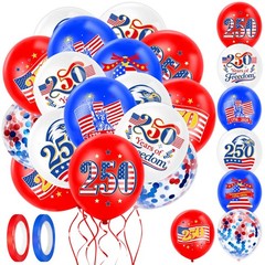 32Pcs 250th Anniversary Party Balloons 4th of July Decorations 2026, Blue Red…