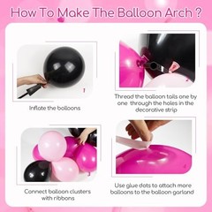 Hot Pink and Black Birthday Decorations with Black Light Hot Pink Confetti