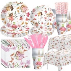 Fairy Party Decorations Tableware – Fairy Birthday Party Supplies, Plate, Cup…