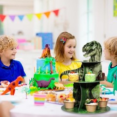 3 Tier Dinosaur Cupcake Stand Party Decorations Dinosaur Theme Cupcake Holder…