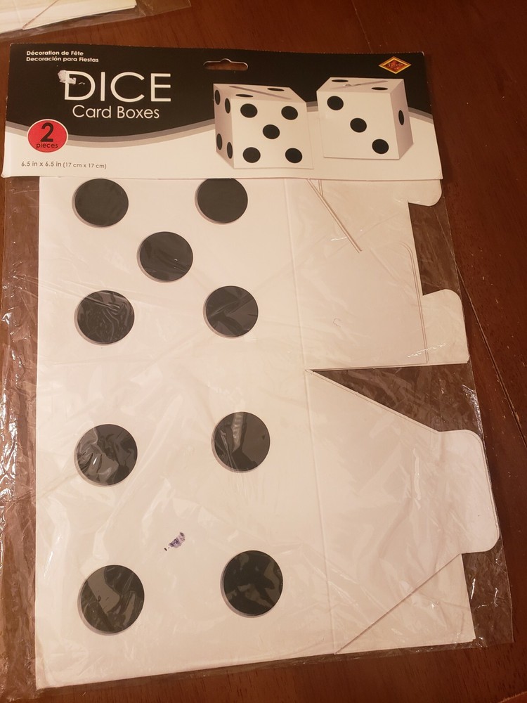 CASINO NIGHT 2-Pack Dice GIFT Card Boxes, 6-1/2-Inch by 6-1/2-Inch PT2