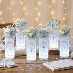20 PCS 10 Sets Baptism Centerpieces Table Lantern Light Holders LED Candles