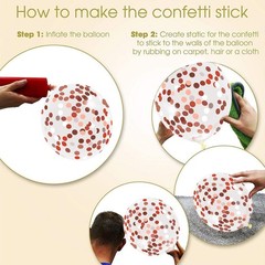 Rose Gold Confetti Balloons, 50 Pack 12 inch White and Rose Gold Latex Balloo…