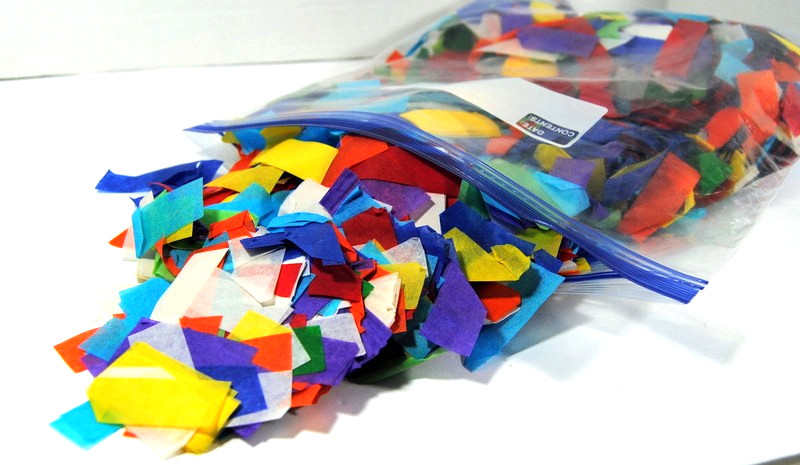 Multicolor Mix Tissue Paper Confetti Rectangles Biodegradable Flutter 2″ x 3/4″