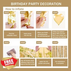 jenlion Engagement Party Decorations Gold White Balloons Banner Sash