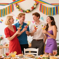 Rainbow Party Streamers Crepe Paper Rolls Pride Birthday Decoration 6 Rolls