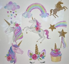 20 Ct Unicorn Hanging Swirl Decorations-Unicorn Party Decorations. New