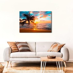 Beach Canvas Wall Art Palm Tree Coastal Wall Decor Nature Ocean Landscape Pic…