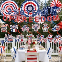 250th Anniversary Party Decorations Include 250 Years of Freedom Banners
