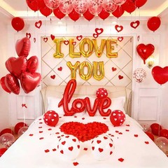 1060PCS Valentine’s Day Balloons Kit with 1000 Pcs Silk Rose Petals I Love Yo…