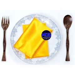 MDS pack of 11Pieces Wedding Satin Napkin Square 12 X 12 Inches – yellow gold