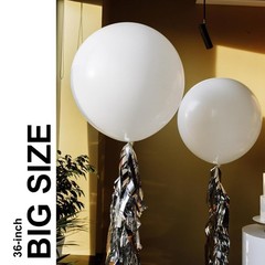 White Balloons Birthday Decorations 10 Pack 36 inch Round Wedding Ballons for…