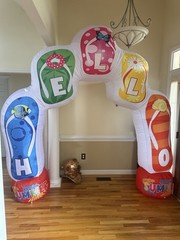 8FT Inflatable Summer Flip Flop Pool Party’s Arch, Luau Hawaiian Tropical Beach