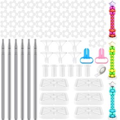12 Sets Balloon Column Stand Kit, 6.6 ft Adjustable Balloon Tower Pillar Tele…