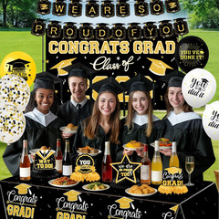 Graduation Decorations 2026 Themed Set – All-In-One Party Supplies with Backdrop