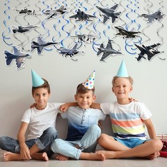 26 PCS Airplane Hanging Swirl Decorations Aircraft Ceiling Streamers Kids Party