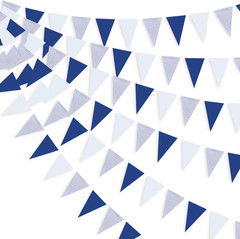 30 Ft Navy Blue White and Silver Party Decorations Royal Blue Triangle Flag Penn
