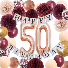 50Th Birthday Decorations for Women –Rose Gold 50 Birthday Supplies for Womens w
