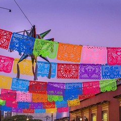 2 Packs Mexican Party Decoration 18 Feet Plastic Papel Picado Fiesta Banner Cin